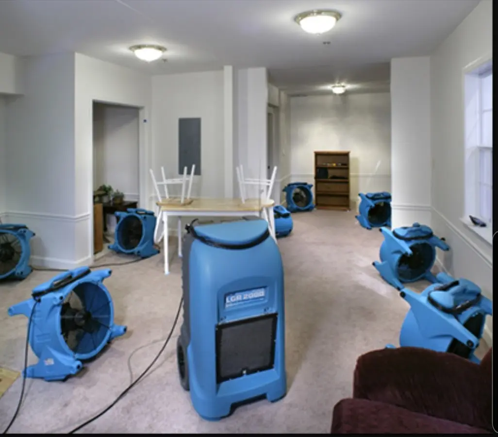 Air movers and dehumidifier setup for Water Extraction & Removal in Indian River Estates